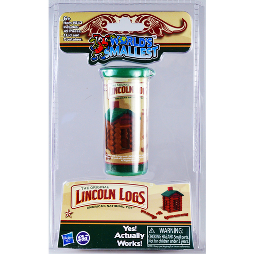 Super Impulse 542 Lincoln Logs Worlds Smallest Wood Brown/Green 49 pc Brown/Green