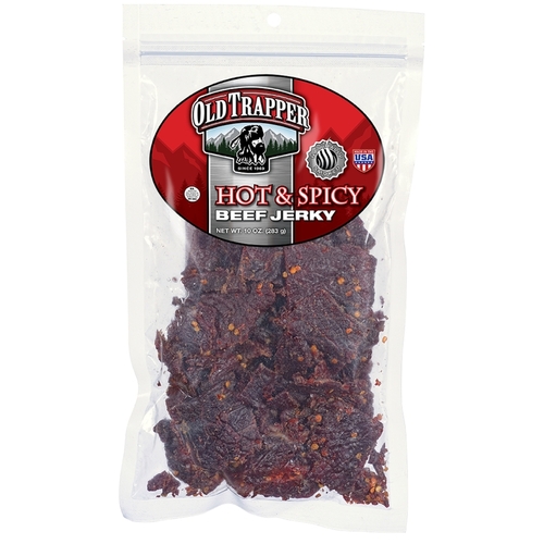 Old Trapper 22512T Beef Jerky Hot & Spicy 10 oz Bagged