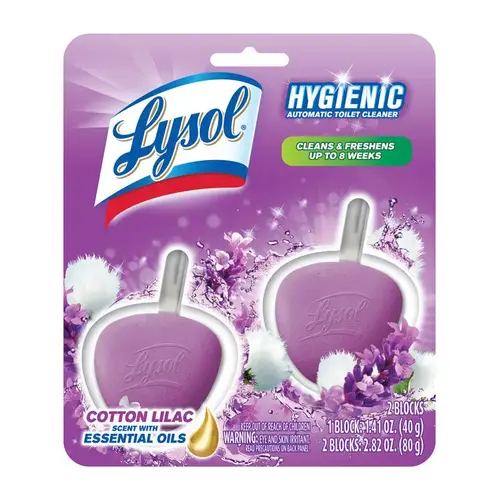 Automatic Toilet Bowl Cleaner Hygienic Cotton Lilac Scent 2.82 oz Table - 2 per pack x4 packs