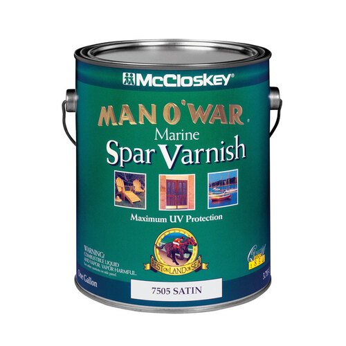 Man O War 80- 080.000.007 Spar Varnish, Satin, Clear, Liquid, 1 gal - pack of 2