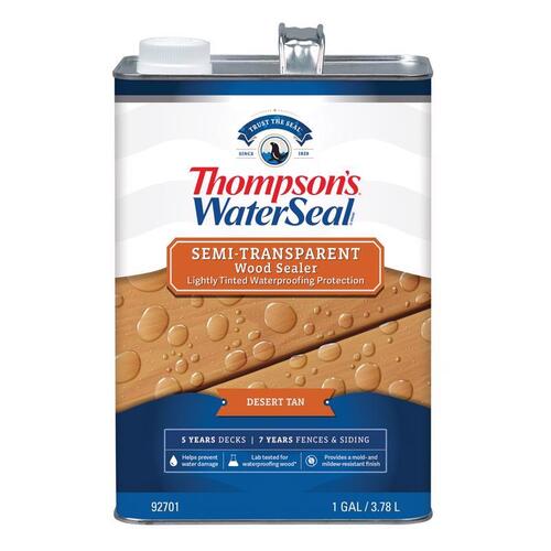 Thompson's Waterseal TH.092701-16-XCP4 Wood Sealer, Semi-Transparent, Desert Tan, 1 gal - pack of 4