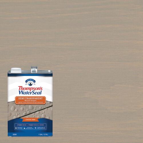 Waterproofing Wood Stain and Sealer Semi-Transparent Coastal Gray 1 gal Coastal Gray