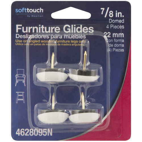 Softtouch 4628095N Chair Glide White 7/8" Nail-On Plastic White