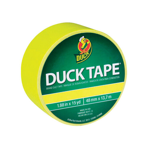 DUCK 1061070 Duct Tape 1.88" W X 15 yd L Yellow Solid Yellow