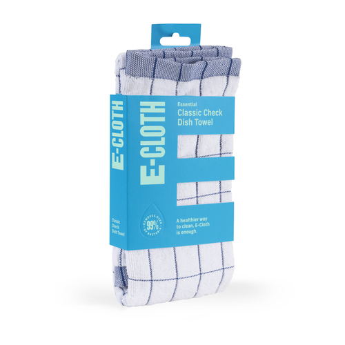 E-Cloth 10637B-XCP5 Kitchen Towel Blue/White Microfiber Blend Check Blue/White - pack of 5