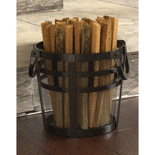 PANACEA 15710 Log Carrier Open Hearth Black Antique Steel Antique