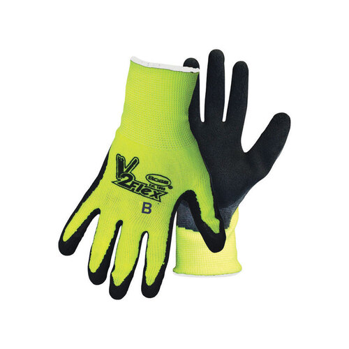 GUARDIAN ANGEL Breathable, High-Visibility Gloves, Men's, S, Knit Wrist Cuff, Latex Coating, Polyester Glove - pack of 12