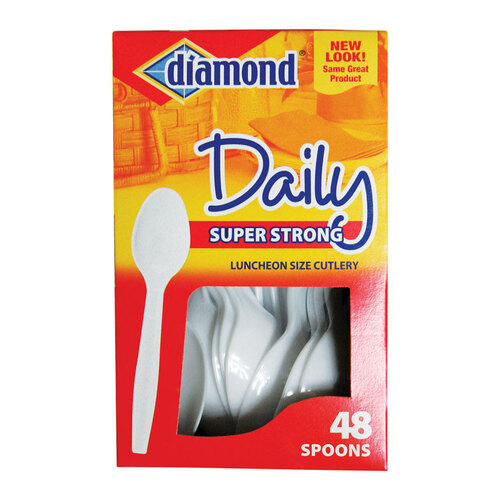 Diamond 4142600114 Heavy Duty Spoons White Plastic White
