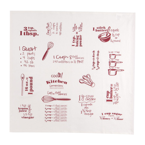Kay Dee R3243 Flour Sack Towel Cooks Kitchen Marsala Cotton Conversions & Equivalents Krinkle Marsala