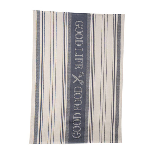 Kay Dee R3238-XCP6 Tea Towel Cooks Kitchen Graphite Cotton Woven Jacquard Graphite - pack of 6