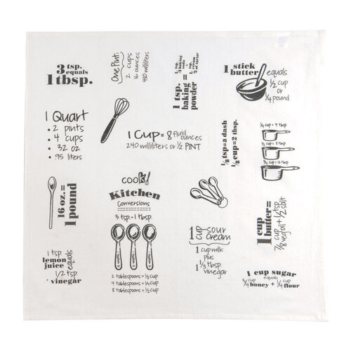 Flour Sack Towel Cooks Kitchen Graphite Cotton Conversions & Equivalents Krinkle Graphite - pack of 6