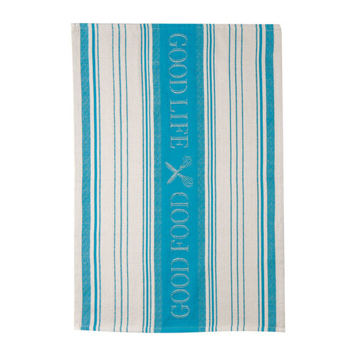Tea Towel Cooks Kitchen Teal Cotton Teal - pack of 6