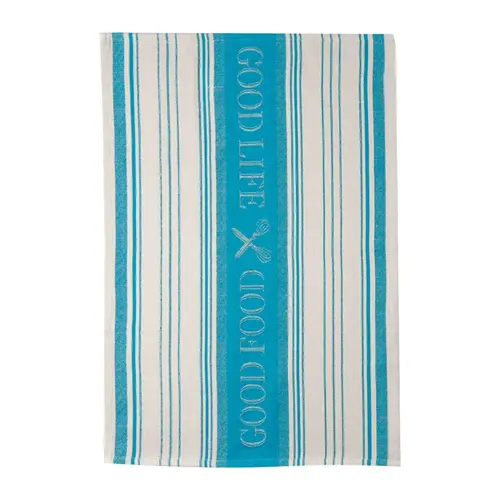 Tea Towel Cooks Kitchen Teal Cotton Teal