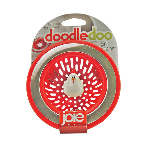 Sink Strainer Doodldoo Rooster Red/Silver Plastic/Stainless Steel Red/Silver