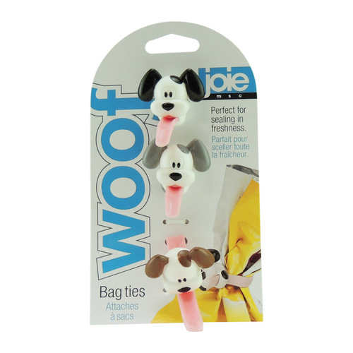 Joie 12605 Bag Ties Woof Assorted Silicone Assorted