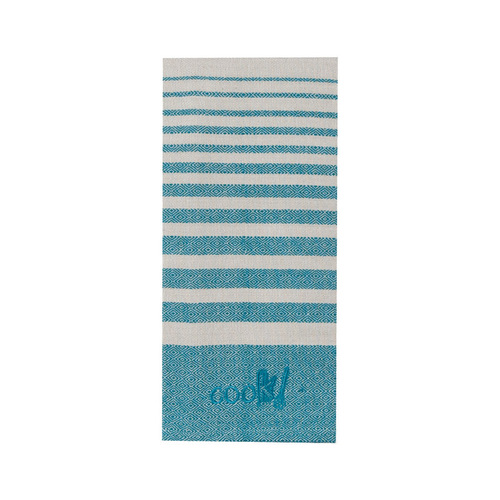 Tea Towel Cooks Kitchen Teal Cotton Cook Woven Teal - pack of 6