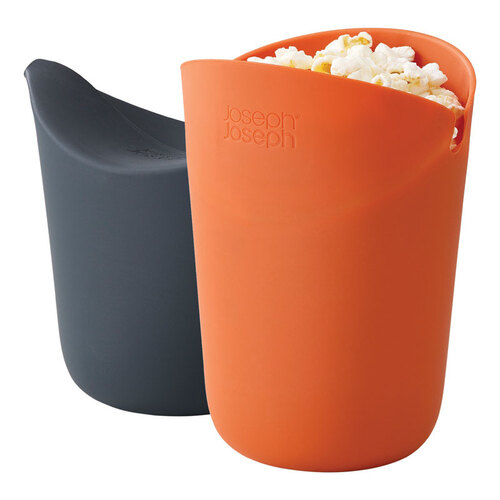 Joseph Joseph 45018 Microwave Popcorn Popper M-Cuisine Black/Orange 8 oz Air Black/Orange