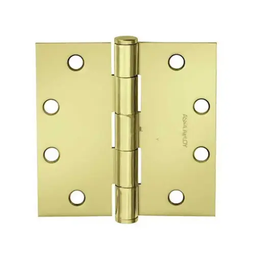 Steel Standard Weight Full Mortise Hinge, Bright Polished Brass