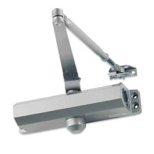 Size 4 Light Residential Duty Surface Door Closer with Regular Arm and Parallel Arm Bracket Aluminum Finish