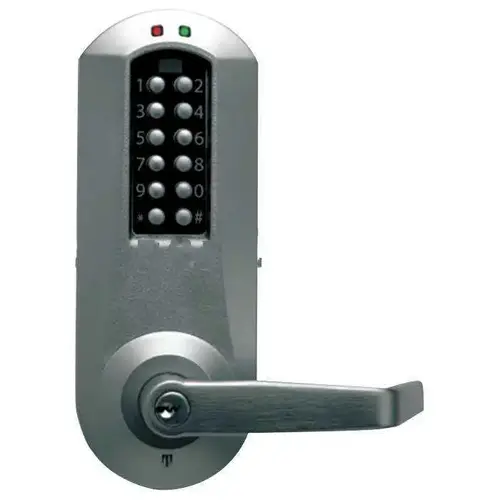 E-Plex 5000 Series Electronic Pushbutton Cylindrical Lever Lock, Satin Chrome
