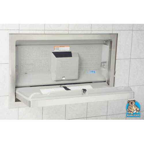 Horizontal, Recessed Mounted Baby Changing Station