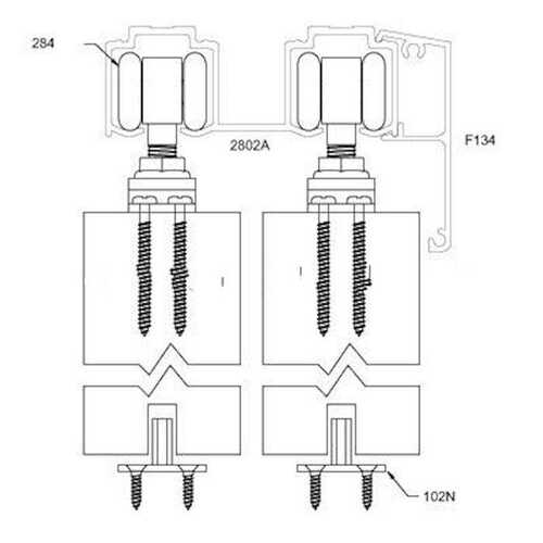 Pemko HBP200A/8 96" HBP200A Bypass Sliding Hardware System Mix-Zinc Coated Steel and Aluminum