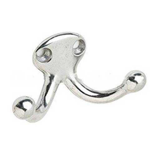 Brass Wardrobe Hook, Satin Chrome