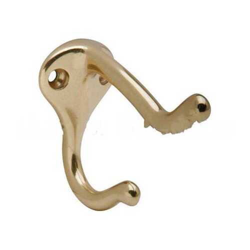 571 Coat and Hat Hook, Bright Polished Brass