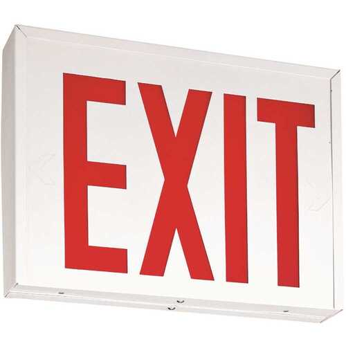 New York Approved White Steel Integrated LED Emergency Exit Sign with Battery