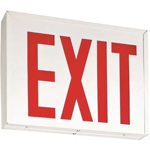 New York Approved White Steel Integrated LED Emergency Exit Sign with Battery Color/Finish Family