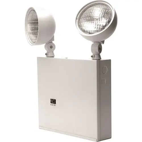 New York Approved 2-Head White Steel Emergency Fixture Unit Color/Finish Family