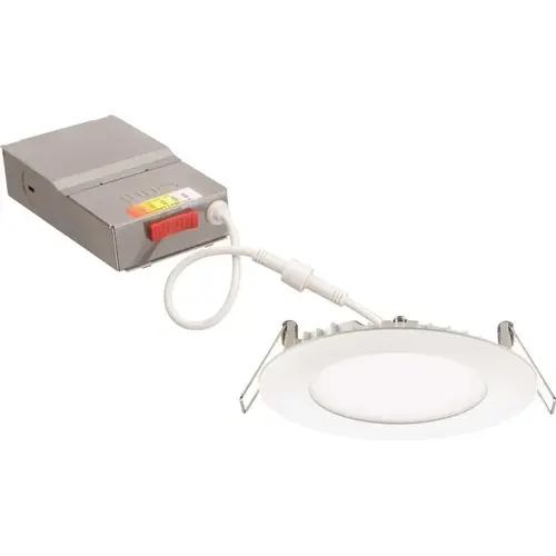Juno WF4 SWW5 90CRI MW M6 Contractor Select WF4 SWW5 4 in. Selectable CCT Ultra Slim Canless Integrated LED White Recessed Light