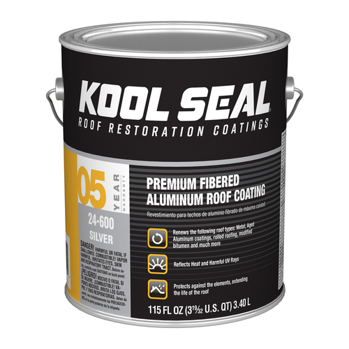KOOL SEAL KS002460016 Fibered Aluminum Roof Coating Premium Silver 1
