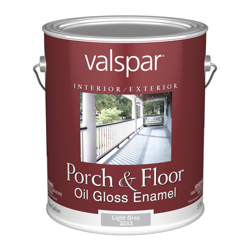 Valspar 027.0001033.007-XCP2 027.000.007 Porch and Floor Enamel Paint, High-Gloss, Light Gray, 1 gal - pack of 2