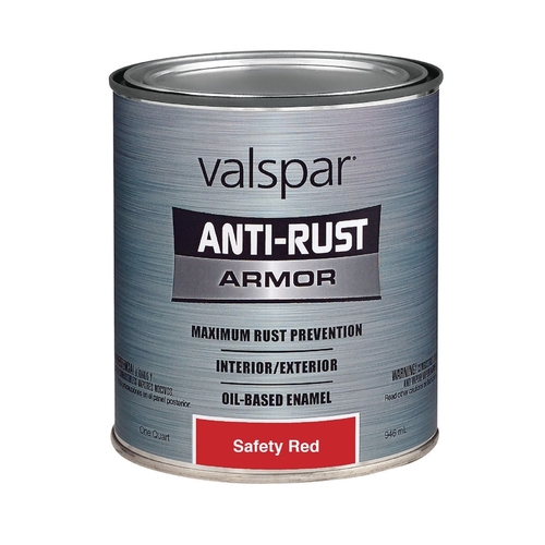 Rust Prevention Paint Anti-Rust Armor Indoor and Outdoor Gloss Safety Red Oil-Based Enamel 1 Safety Red