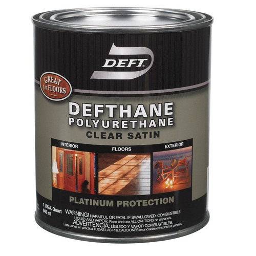 Deft DFT26/04 Polyurethane Satin Clear OilBased 1 qt Clear