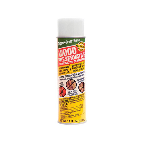 Wood Preservative Spray Flat Brown Oil-Based 14 oz Brown