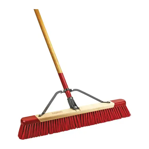 Push Broom Synthetic 24" Red