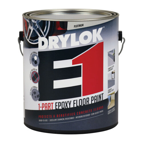Drylok 23813XCP2 Epoxy Floor Paint E1 SemiGloss Platinum Acrylic