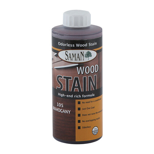 Saman 5950058 Wood Stain Semi-Transparent Mahogany Water-Based 12 oz Mahogany