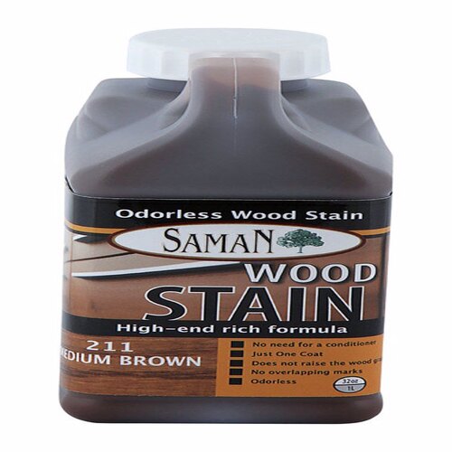 Wood Stain Semi-Transparent Medium Brown Water-Based 32 oz Medium Brown