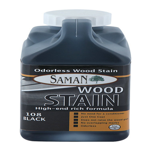 Saman 5950431 Wood Stain Semi-Solid Black Water-Based 32 oz Black