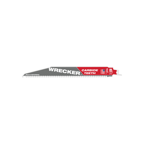 Milwaukee 48-00-5242 Reciprocating Saw Blade Wrecker 9" Carbide Tipped 6 TPI Gray