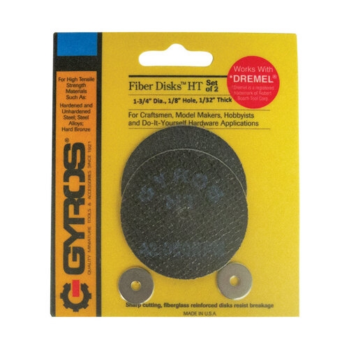 Gyros Tools 11-31702 Cutting Disc Fiber Disk High Tensile 1-3/4" D X 1/8" Fiberglass High Tensile Strength Cutting D