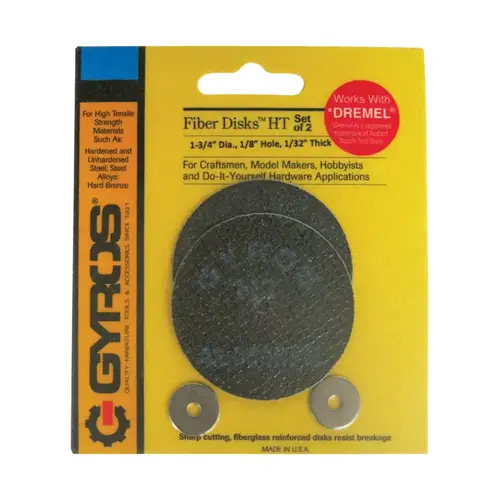 Gyros Tools 11-31702 Cutting Disc Fiber Disk High Tensile 1-3/4" D X 1/8" Fiberglass High Tensile Strength Cutting D Pair