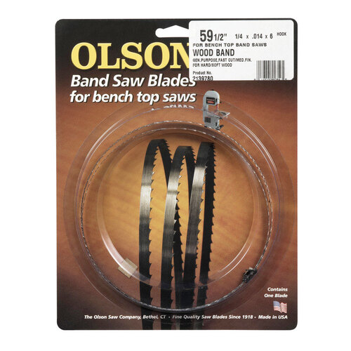 Olson WB55359DB Band Saw Blade 59.5" L X 0.25" W Carbon Steel 6 TPI Hook teeth