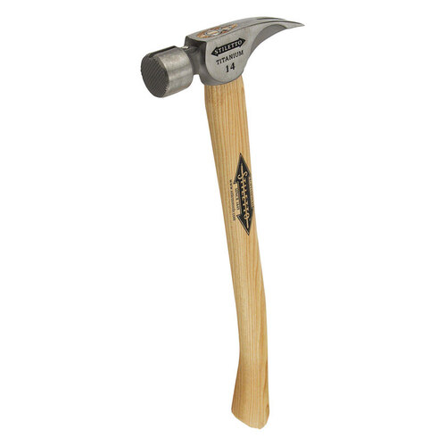 Hammer, 14 oz Head, Straight Claw, Milled Head, Titanium Head