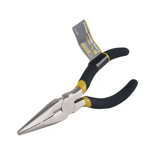 Long Nose Pliers 6-1/2" Carbon Steel Black/Yellow