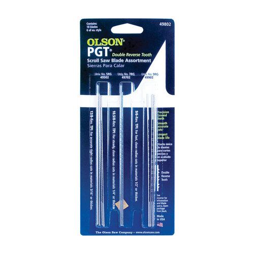 OLSON SAW PG49802 BLADE SCRL SAW PLAIN ASSTM 5IN - pack of 18