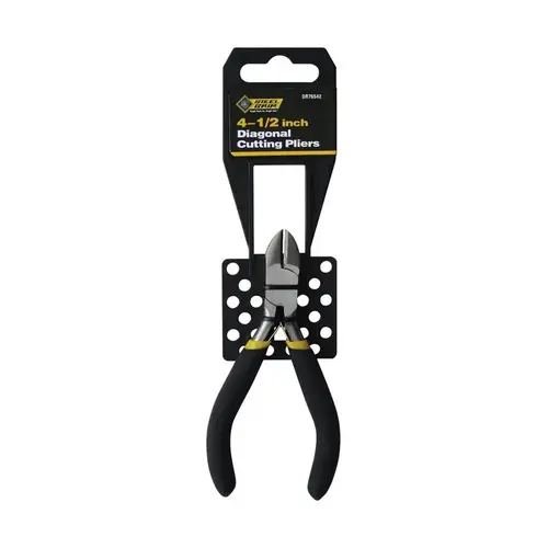 Diagonal Cutting Pliers 4-1/2" Carbon Steel Black/Yellow